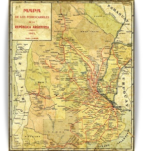 Mapa de los Ferrocarriles Argentinos de 1903